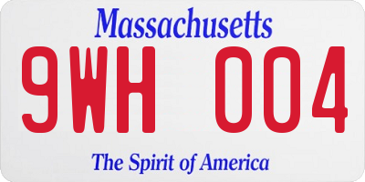 MA license plate 9WH004
