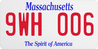 MA license plate 9WH006