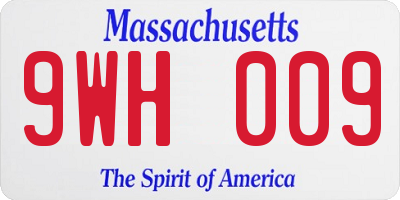 MA license plate 9WH009
