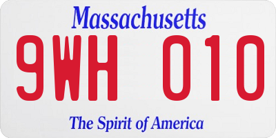 MA license plate 9WH010