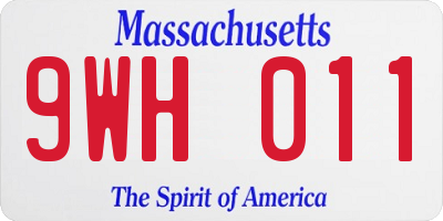 MA license plate 9WH011