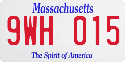 MA license plate 9WH015