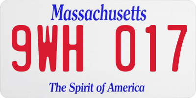 MA license plate 9WH017