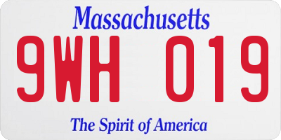 MA license plate 9WH019