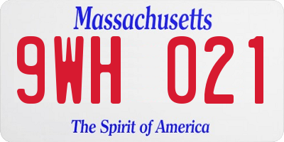 MA license plate 9WH021
