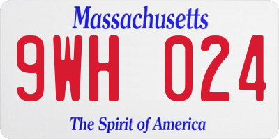 MA license plate 9WH024