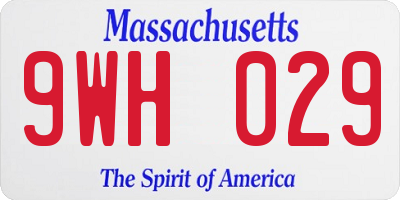 MA license plate 9WH029