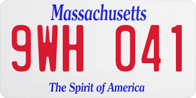 MA license plate 9WH041