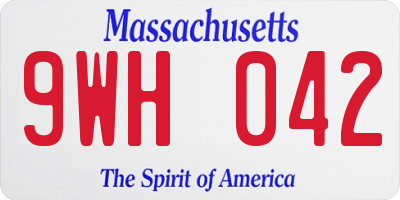 MA license plate 9WH042