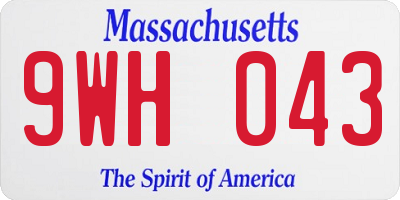 MA license plate 9WH043