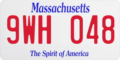MA license plate 9WH048