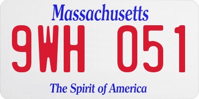 MA license plate 9WH051