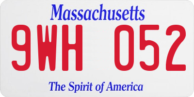 MA license plate 9WH052