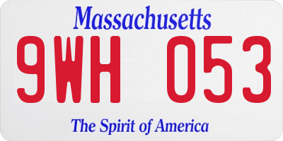 MA license plate 9WH053