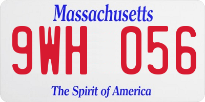 MA license plate 9WH056