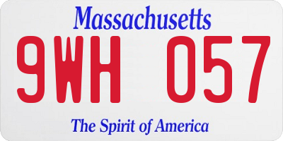MA license plate 9WH057
