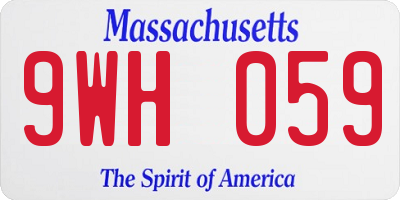 MA license plate 9WH059