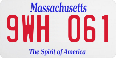 MA license plate 9WH061