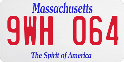 MA license plate 9WH064
