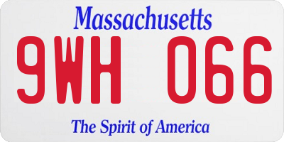 MA license plate 9WH066