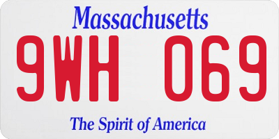 MA license plate 9WH069
