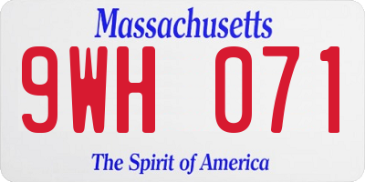 MA license plate 9WH071