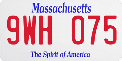 MA license plate 9WH075