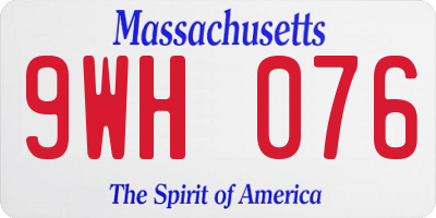 MA license plate 9WH076