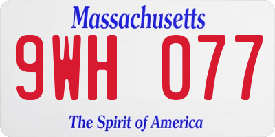 MA license plate 9WH077