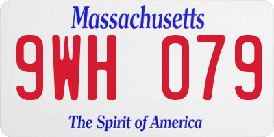 MA license plate 9WH079