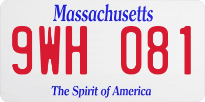 MA license plate 9WH081