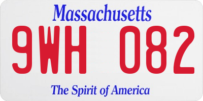MA license plate 9WH082