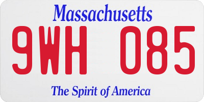 MA license plate 9WH085