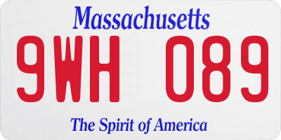 MA license plate 9WH089