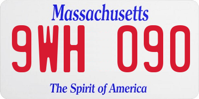 MA license plate 9WH090
