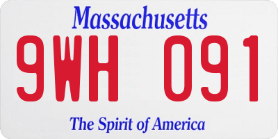 MA license plate 9WH091