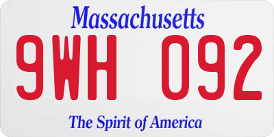 MA license plate 9WH092