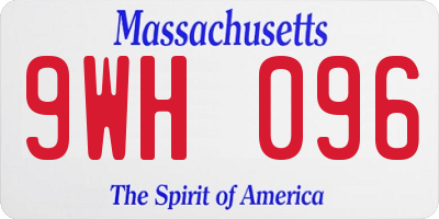 MA license plate 9WH096