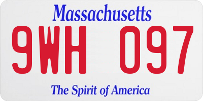 MA license plate 9WH097
