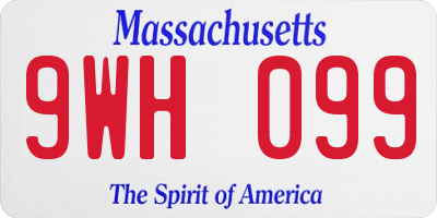 MA license plate 9WH099