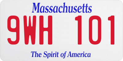 MA license plate 9WH101