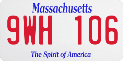 MA license plate 9WH106