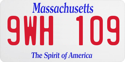 MA license plate 9WH109