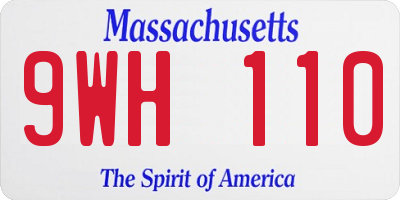 MA license plate 9WH110