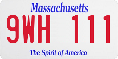 MA license plate 9WH111