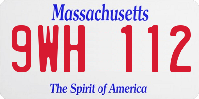 MA license plate 9WH112