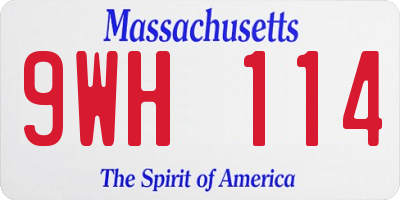 MA license plate 9WH114