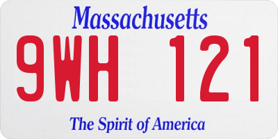MA license plate 9WH121