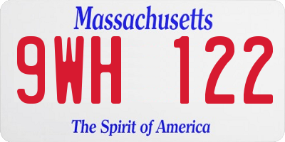 MA license plate 9WH122