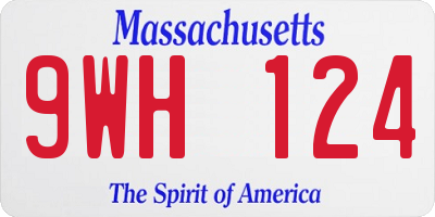 MA license plate 9WH124